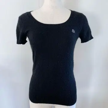 앤드바이핑키앤다이앤 울 캐시미어 반팔 니트 블랙 38