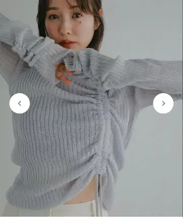 N WITH. 셔링 니트탑