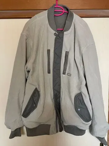 CHUMS 리버서블 집업 자켓 카키 그레이