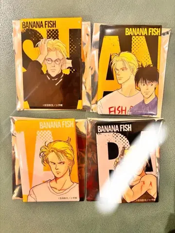 원작 스퀘어 캔뱃지 BANANAFISH 아쉬 베츠코미전 4개 세트