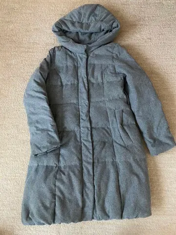 프로포션 바디 드레싱 s 그레이 후드 롱 다운 코트