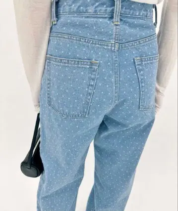 [택 포함 새상품] EDIT FOR LULU 도트 하이웨스트 데님