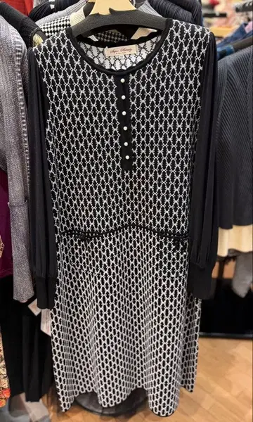 Super Beauty 기하학 패턴 원피스 44