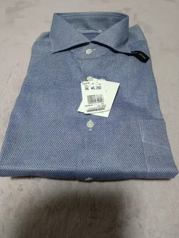 [ 1046 ] 파란색 도트 무늬 긴팔 셔츠 택 포함 새상품