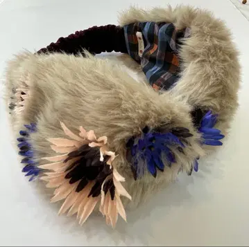 퍼 꽃 장식 헤어밴드