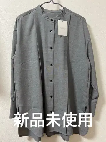 플라스테 오버 사이즈 밴드 카라 블라우스 턱 스트레치