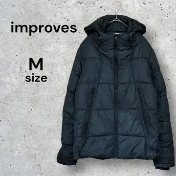 improves 새상품급 충전솜 블루종 후드 부착 점퍼 블랙 블랙