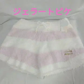 젤라또피케 택 포함 미사용 새상품 복슬복슬 핑크 x 화이트 숏팬츠