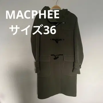 맥피 올리브 그린 더플 코트 후드 부착