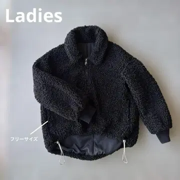 센스 오브 플레이스 보아 자켓 드로스트 집업 복슬복슬 블랙