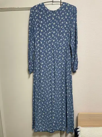 SLOBE IENA habi 스카이블루 패턴 롱 원피스 긴팔