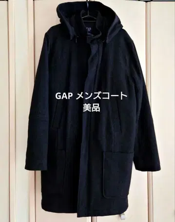 GAP 후드 부착 피코트, 더플 코트 블랙, 차콜 그레이