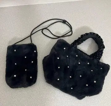 미사용 새상품 티에두르 인조 모피 백 & 미니백 2세트