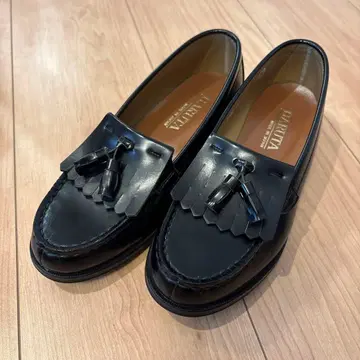 HARUTA 퀼트 태슬 로퍼 블랙 24cm