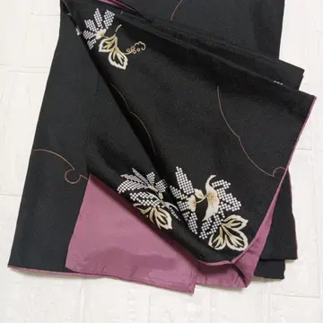 히로미치 나카노 워셔블 기모노 블랙 플라워 무늬 코몬 기모노