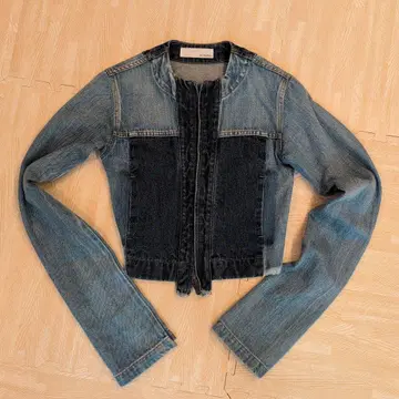 케이 시라하타 데님 자켓