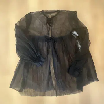 perverze 시스루 긴팔 블라우스 블랙