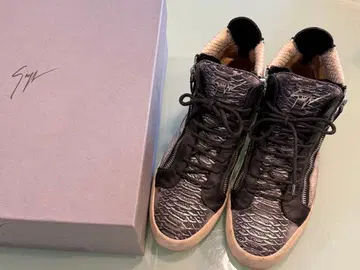 가격 인하 / 박스 있음 조세페 자노티 소가죽 뱀 패턴 하이컷 스니커즈