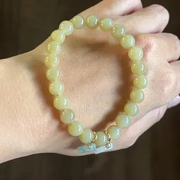 순수 천연 화전옥 네프라이트 당옥 팔찌 8mm