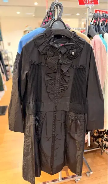 세일 상품, 슈퍼 뷰티, 프릴 달린 블랙 롱 코트 42