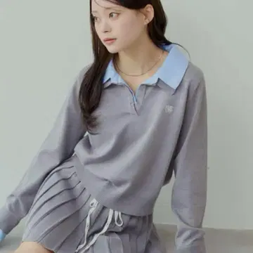 Chico 카라 부착 폴로 니트