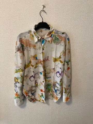 MURRAL 추상 수채화 패턴 긴팔 셔츠