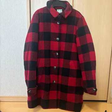 BEAMS HEART 빨검 체크 코트