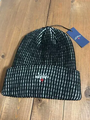 NOAH 리브 니트 모자 블랙 그레이