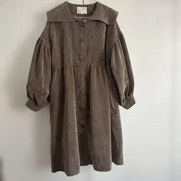 ehka sopo 코듀로이 세일러 롱 코트 브라운