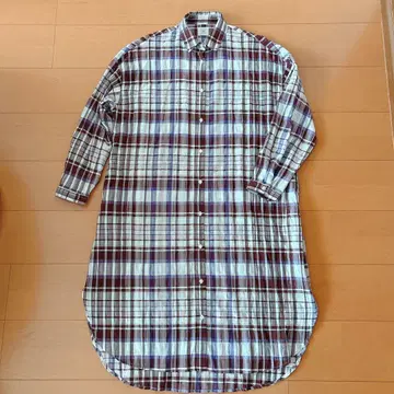 쿠리하라 하루미 여유로운 공간 원피스 튜닉 체크 무늬