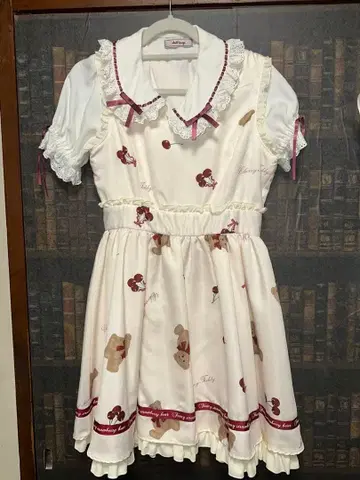 Ank Rouge 곰돌이 패턴 프릴 원피스