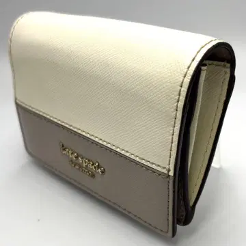 새상품급 kate spade 이단 접이식 지갑 화이트/그레이