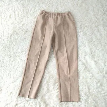 센터 핀턱 캐주얼 팬츠 허리밴딩 여유 L 베이지