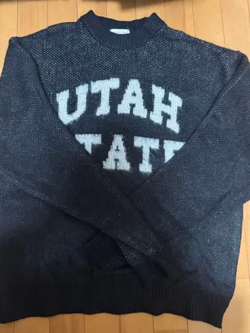 차오패닉 티피 더블 자카드 로고 샤기 니트