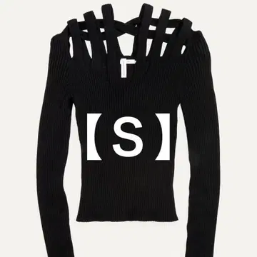 [ 가격 인하 ] H&M 글렌 마틴스 컷 아웃 리브 니트탑 [ S ]