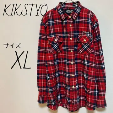 킥스티와이오 KIKSTYO 긴팔 워크 셔츠 사이즈 XL 체크 무늬