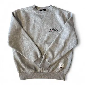 R.VAN / M.R.VAN 자수 맨투맨 멜란지 그레이 속기모 트레디셔널