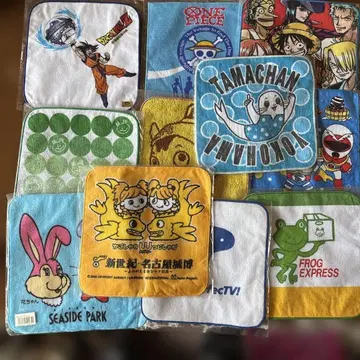 드래곤볼, 원피스 외 여러가지 푸치 타월 11개 세트 미개봉품