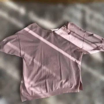 핑크 크레이프 니트 반팔 상의 S 사이즈 띠어리