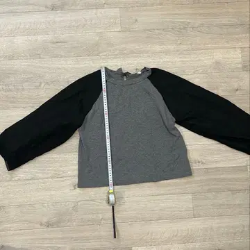 긴팔 래글런 T셔츠 그레이/블랙