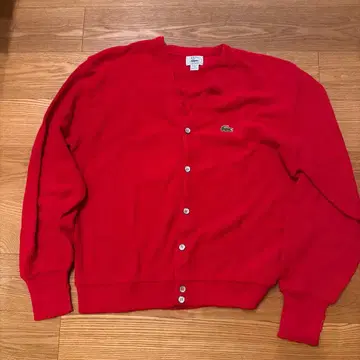 라코스테 V넥 빨간색 가디건