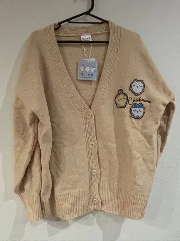 치이카와 (먼작귀) 자수 베이지 가디건