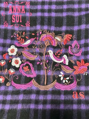 ANNA SUI 꽃과 새 자수 머플러