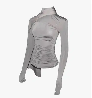 S asymmetric drape tops theredthread