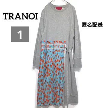 트라노이 TRANOI. 이소재 절개 맨투맨 원피스