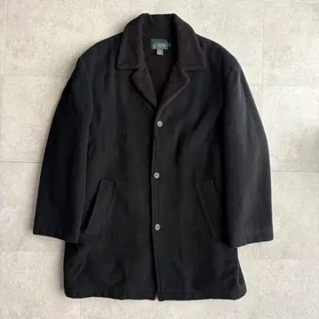 90s J.CREW 블랙 보아 갱 코트 거인 택 L