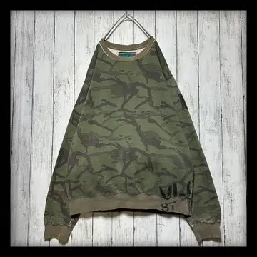 [ VOLCOM  ] 맨투맨 트레이닝복 카모플라쥬 카모 패턴 L 그린