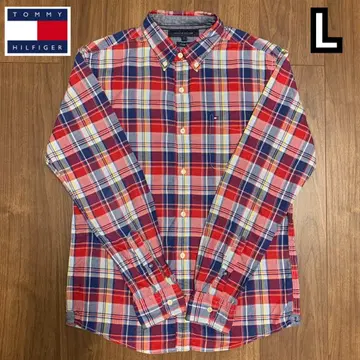 타미힐피거 체크 셔츠 긴팔 빨간색 파랑 인기