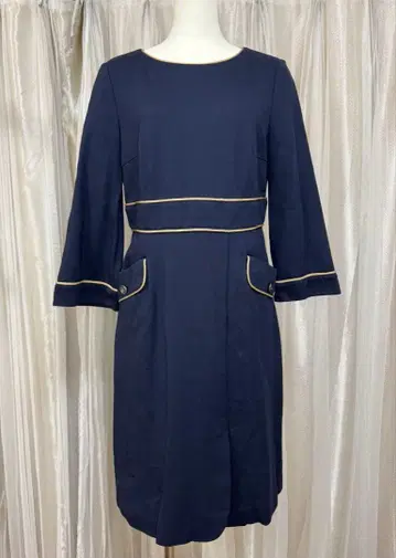 Laura Ashley size 11 무릎 기장 파이핑 원피스