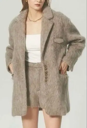 새상품급 THE TOE CHAMONIX 샤기 자켓 팬츠 셋업